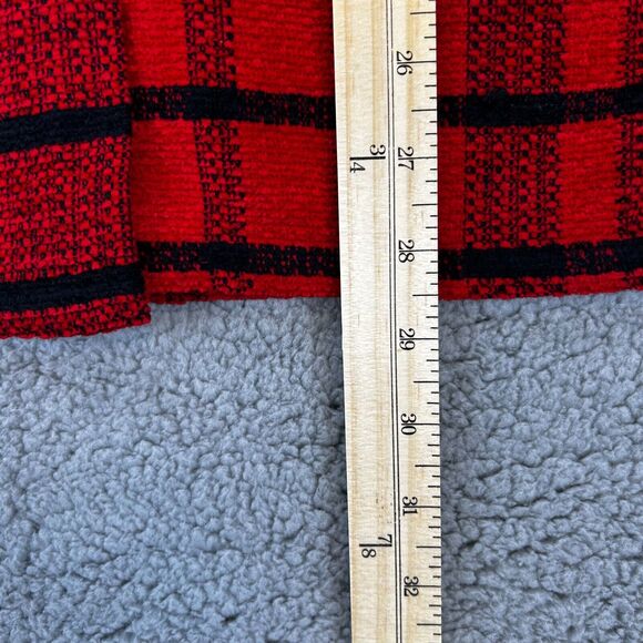 Vintage Monterey By Koret Women’s Fleece Jacket Size M Red and Black Button Up - Picture 6 of 8